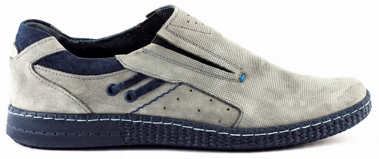 

Buty Męskie Slip On Skóra Polskie 862L Szary 44