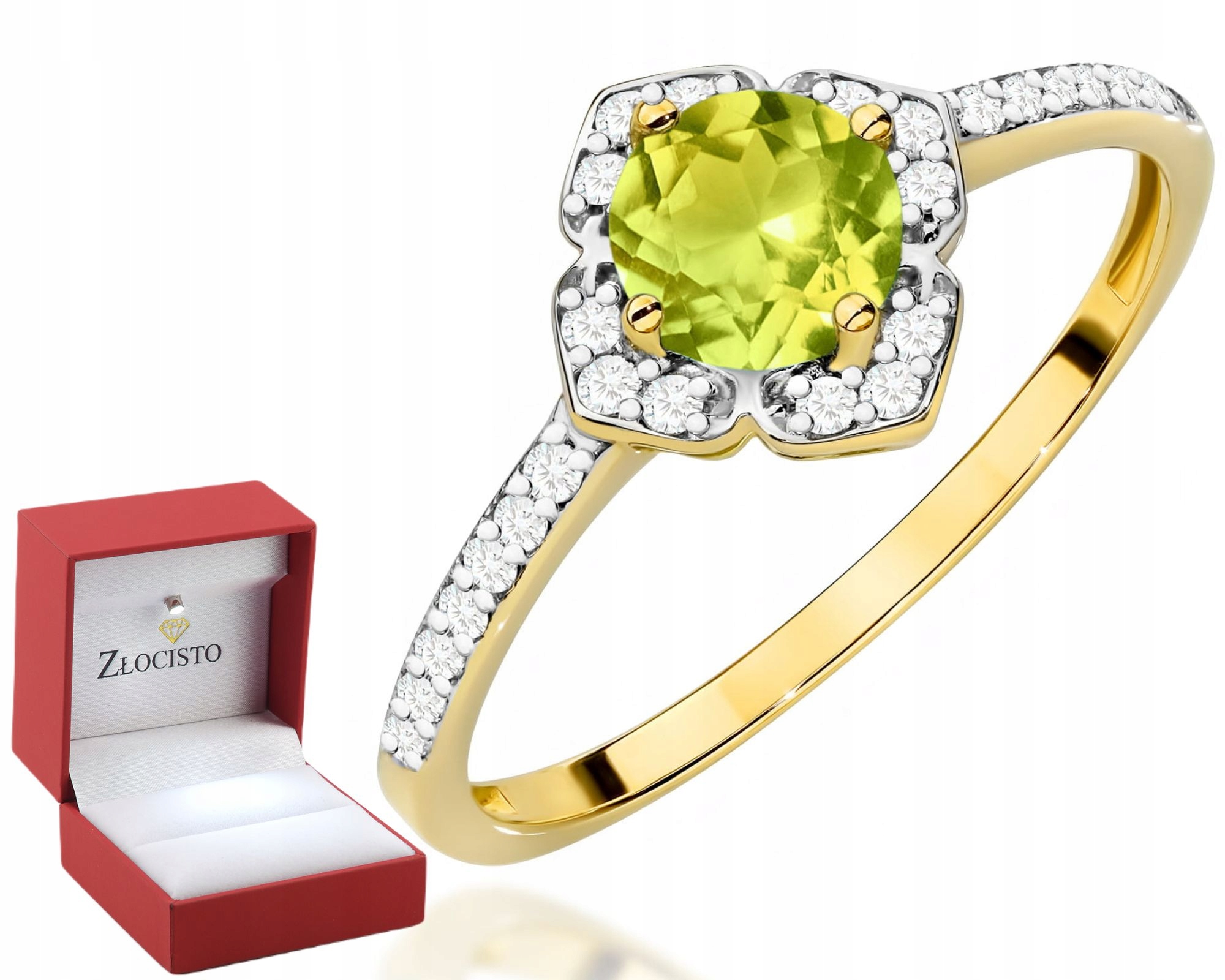 Złoty Pierścionek Oliwin I Diamenty Złoto 585