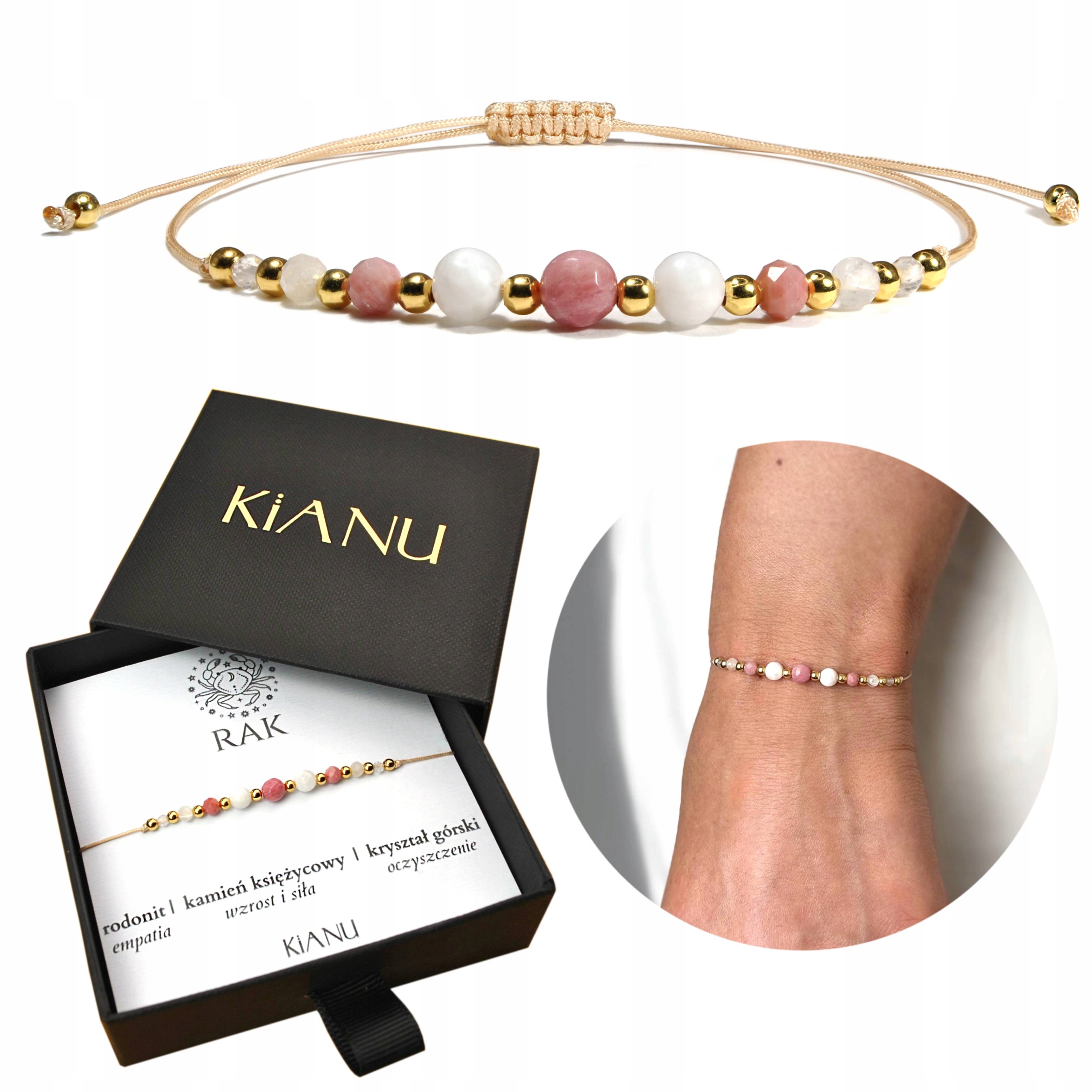 Náramek rak znamení zvěrokruhu Přírodní kameny Dárek Narozeniny pro raka