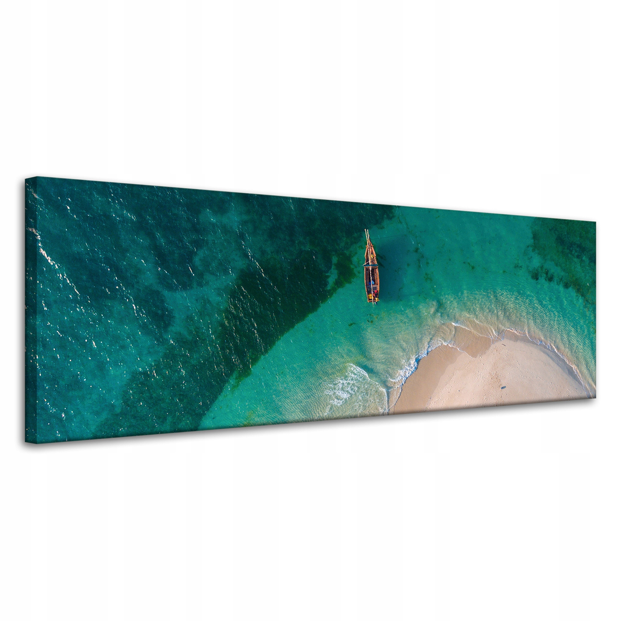Obraz na plátně Voda Pláž Příroda Loď Teplo 120x40 cm Ideální jako dárek