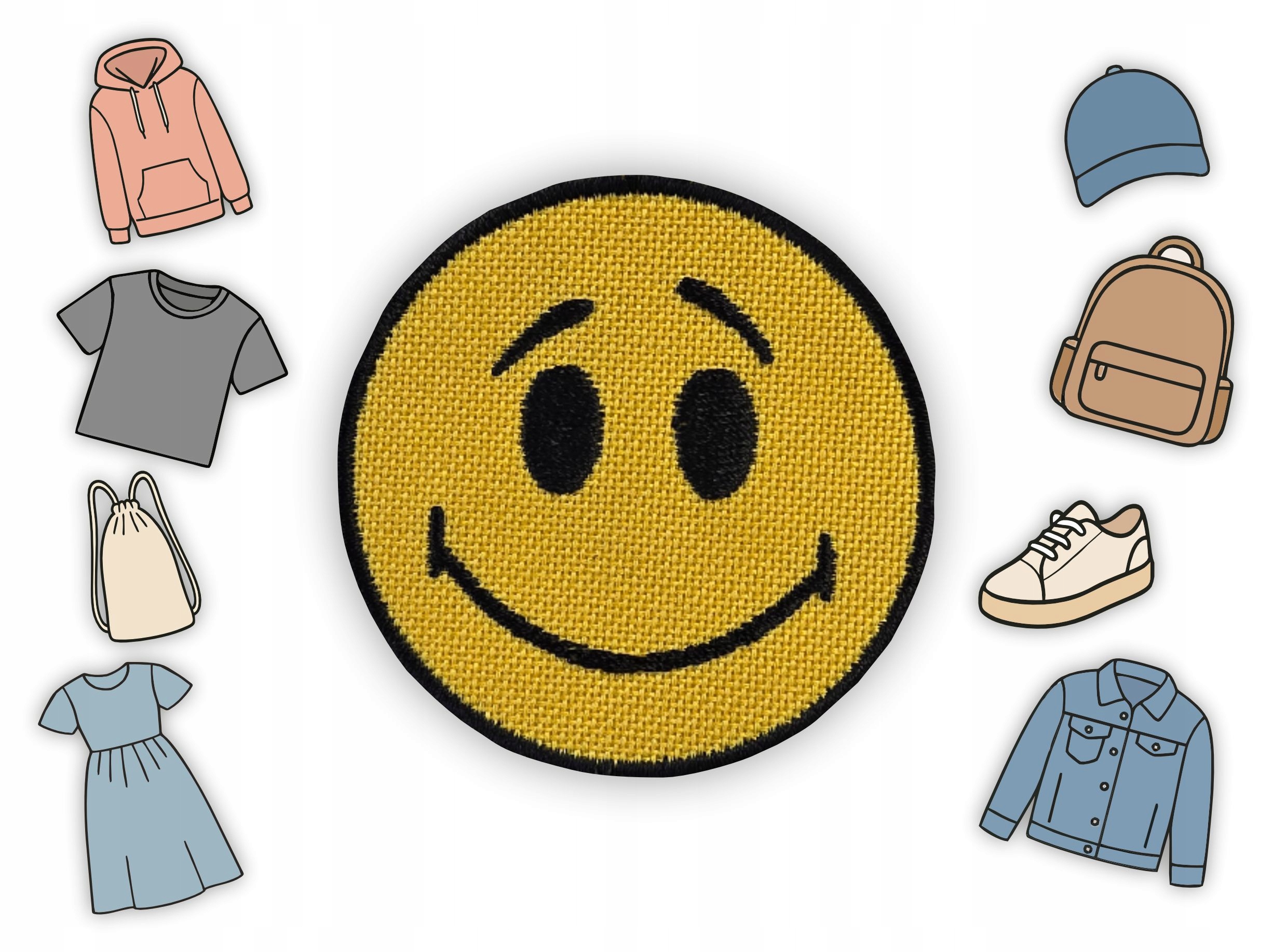 Naszywka TERMO aplikacja EMOTIKONKA BUŹKA ŻÓŁTA 6 cm