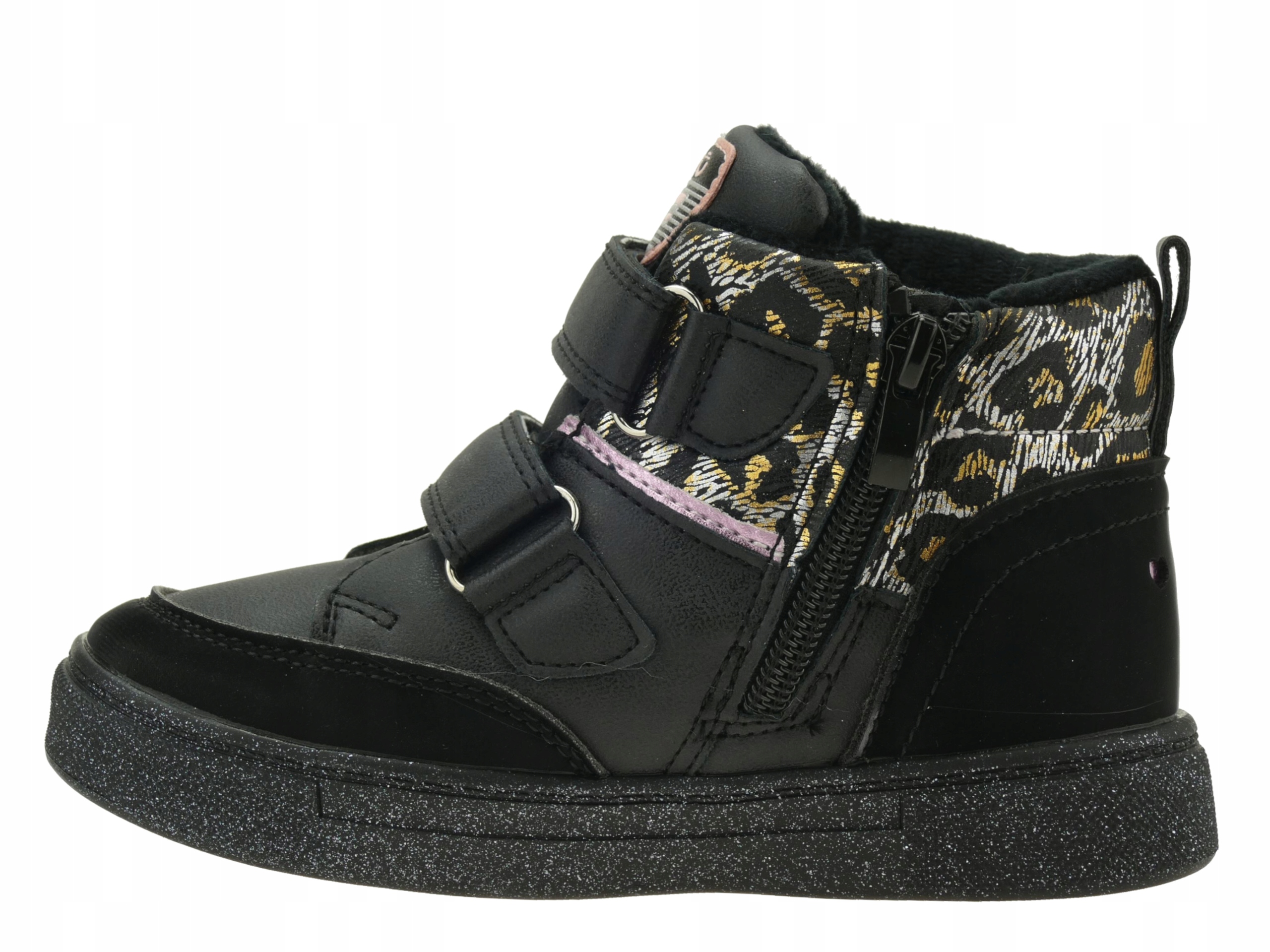 DZIEWCZĘCE TRZEWIKI PÓŁBUTY DZIECIĘCE BOTKI BUTY PRZEJŚCIOWE NA RZEPY R. 27 Kolor czarny