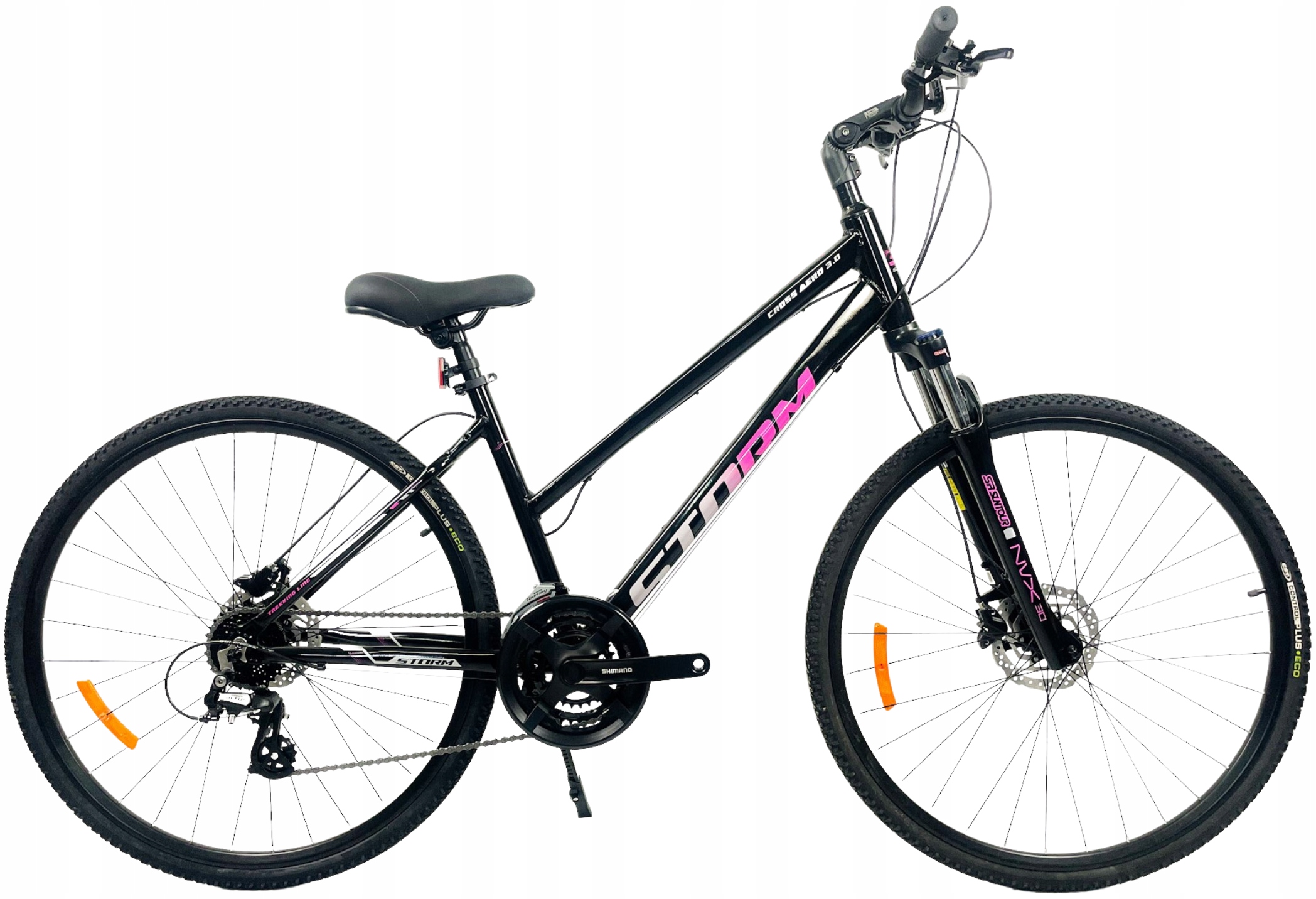 Rower Crossowy Storm Cross Aero 3.0 Lady rama 17 28 czarny fuksja