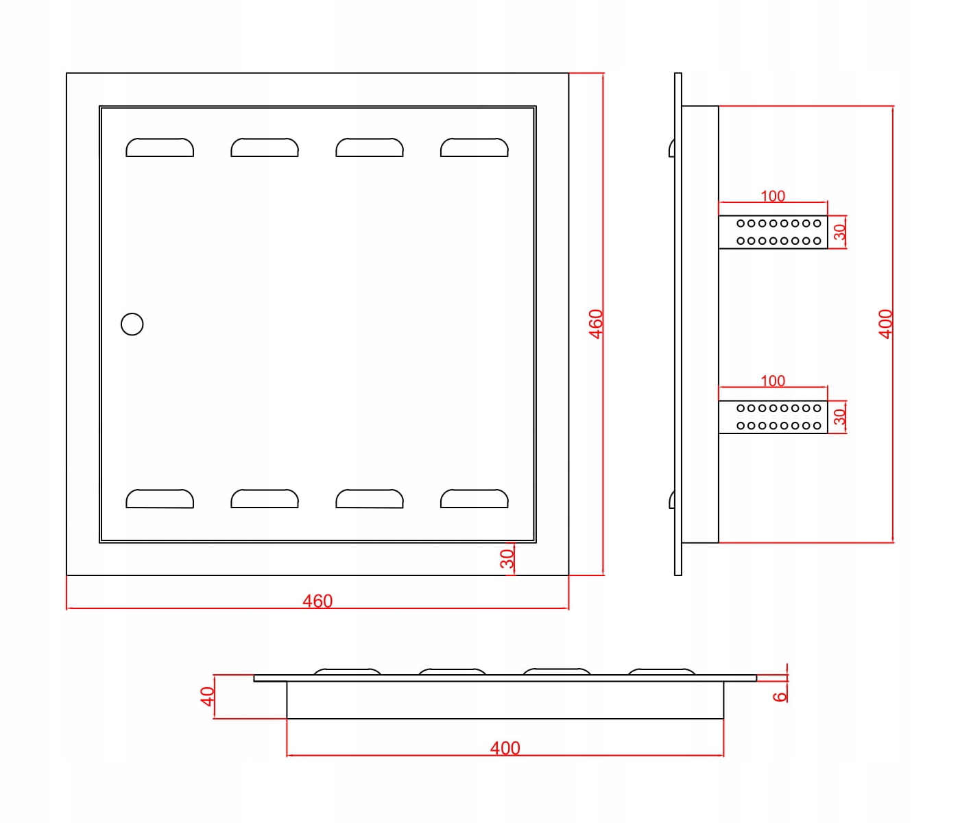 DRZWICZKI GAZOWE ANTRACYT MATOWE 40x40 Szerokość 400 mm