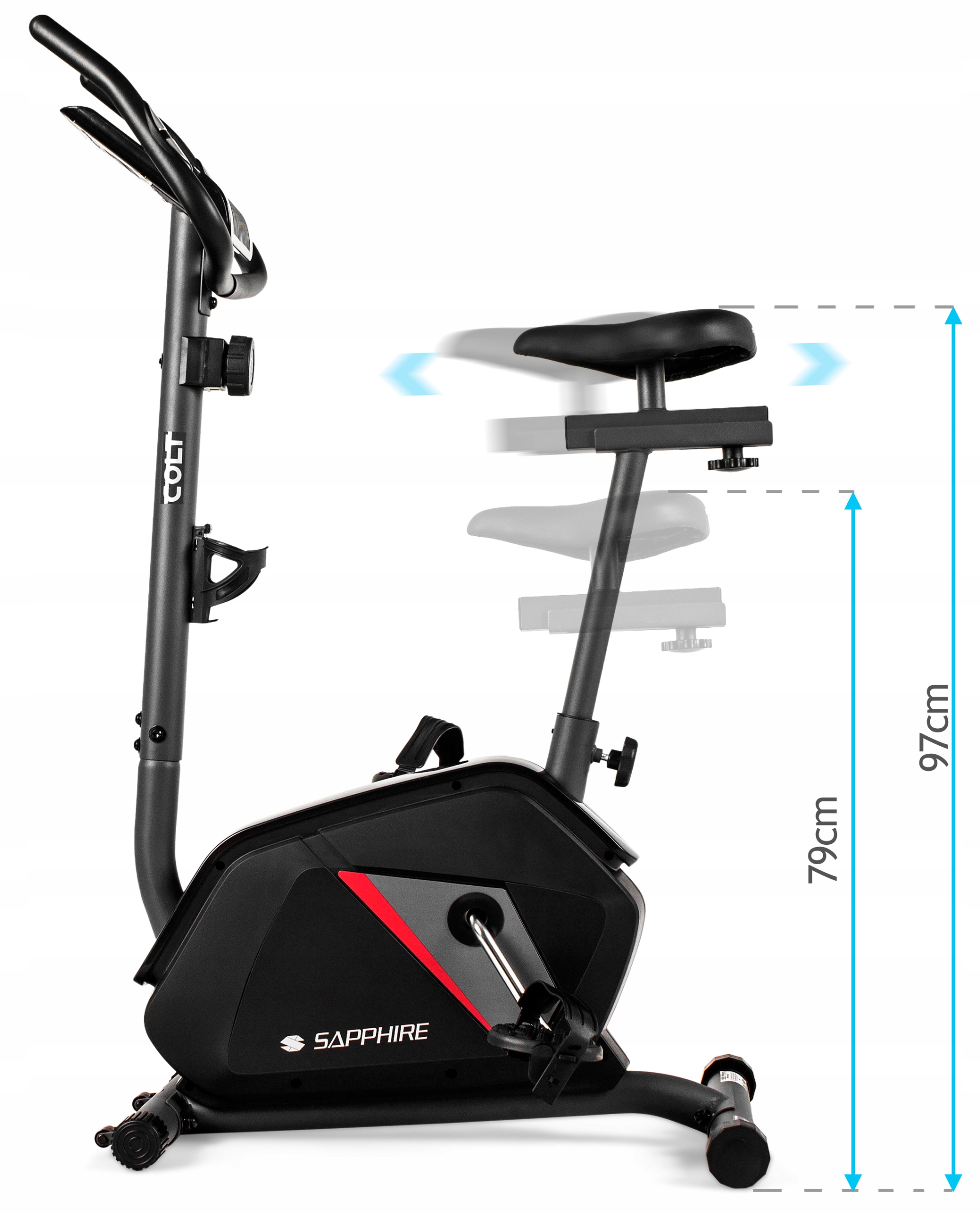 ROWER stacjonarny magnetyczny COLT rowerek TRENINGOWY SAPPHIRE do 150KG Długość produktu po rozłożeniu 78 cm
