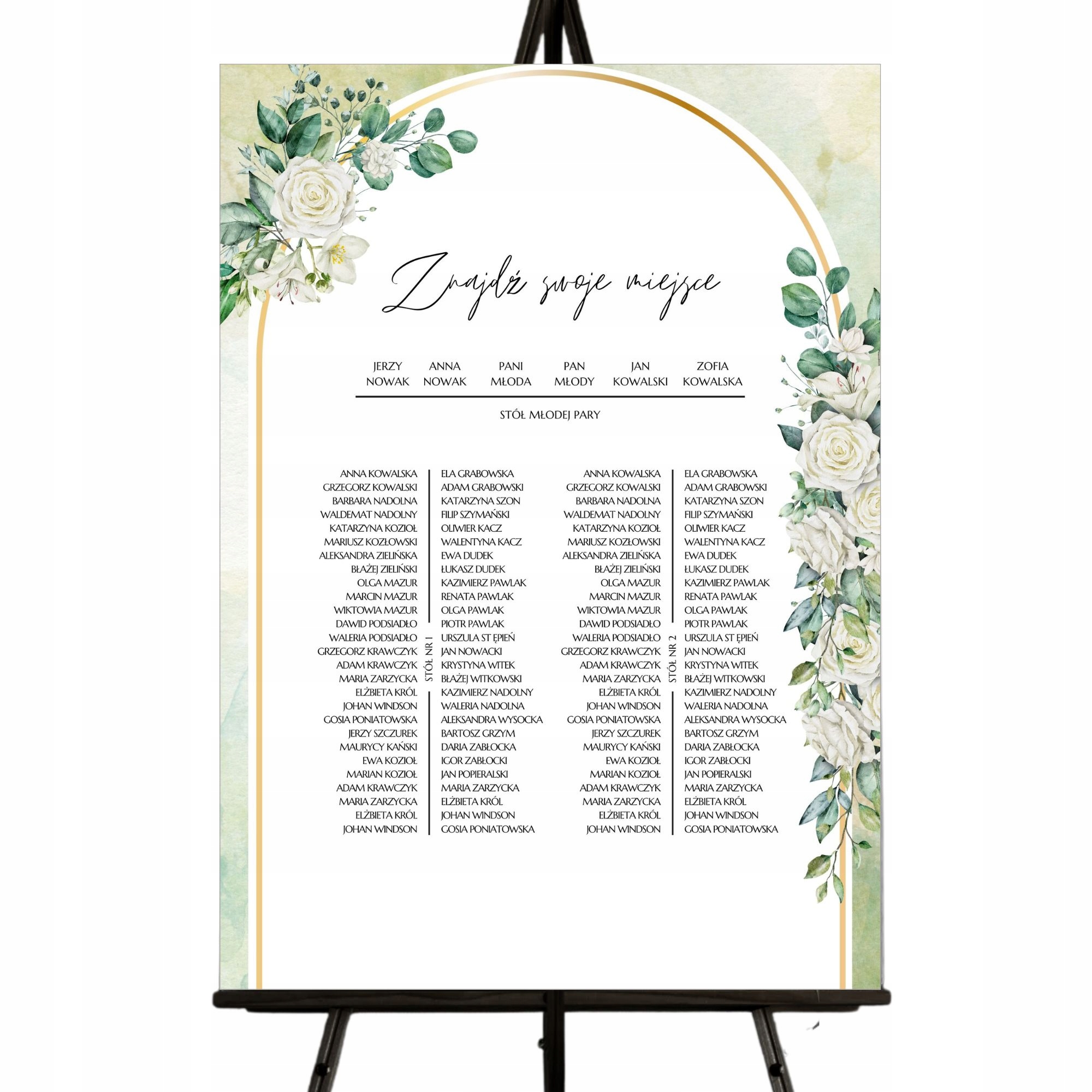 TABLICA POWITALNA PLAN STOŁÓW WESELNYCH WESELE LISTA GOŚCI UKŁAD STOŁÓW