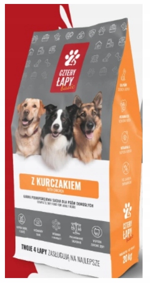 Sucha karma Cztery Łapy Basic kurczak 20 kg