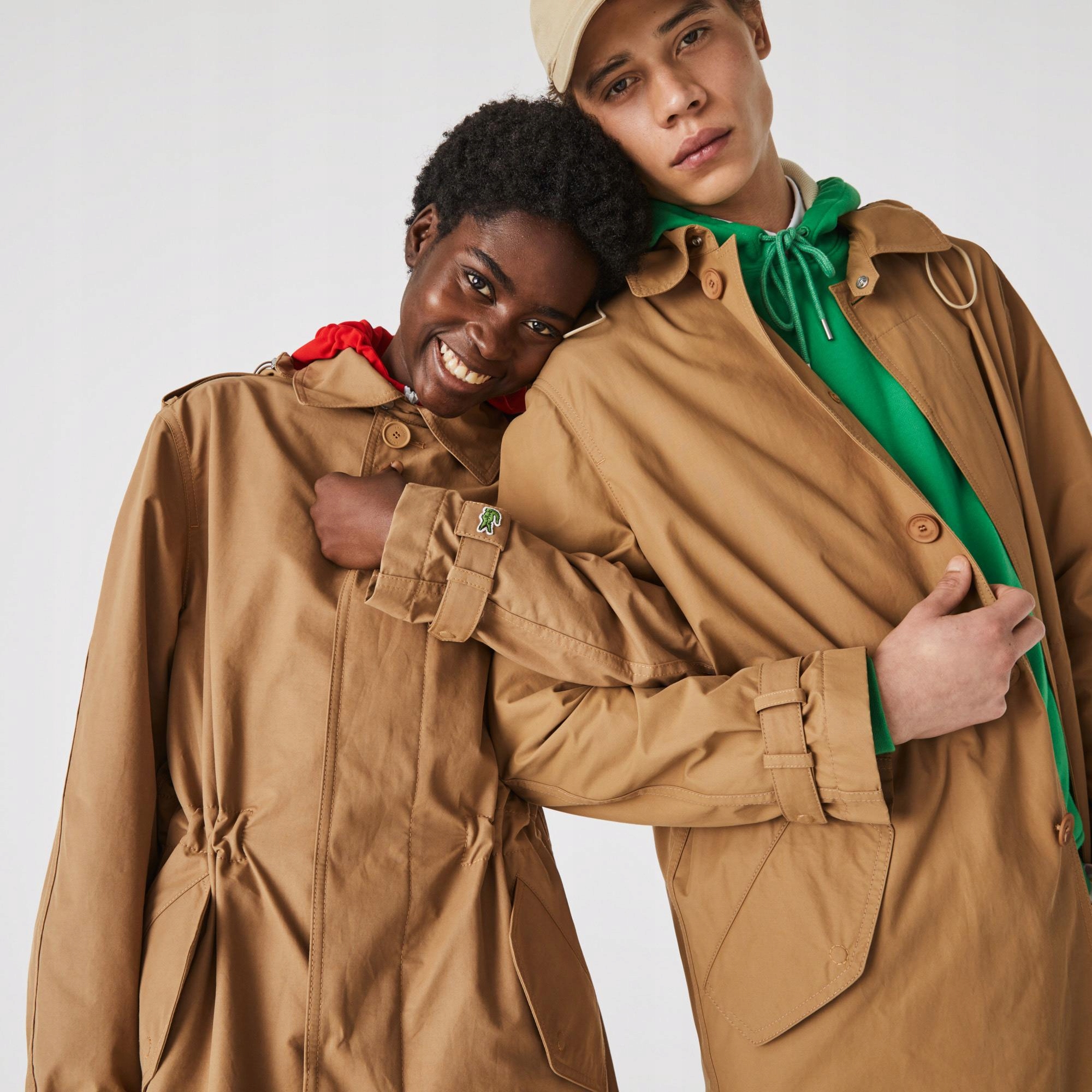 Lacoste Světle hnědý unisex kabát Xs