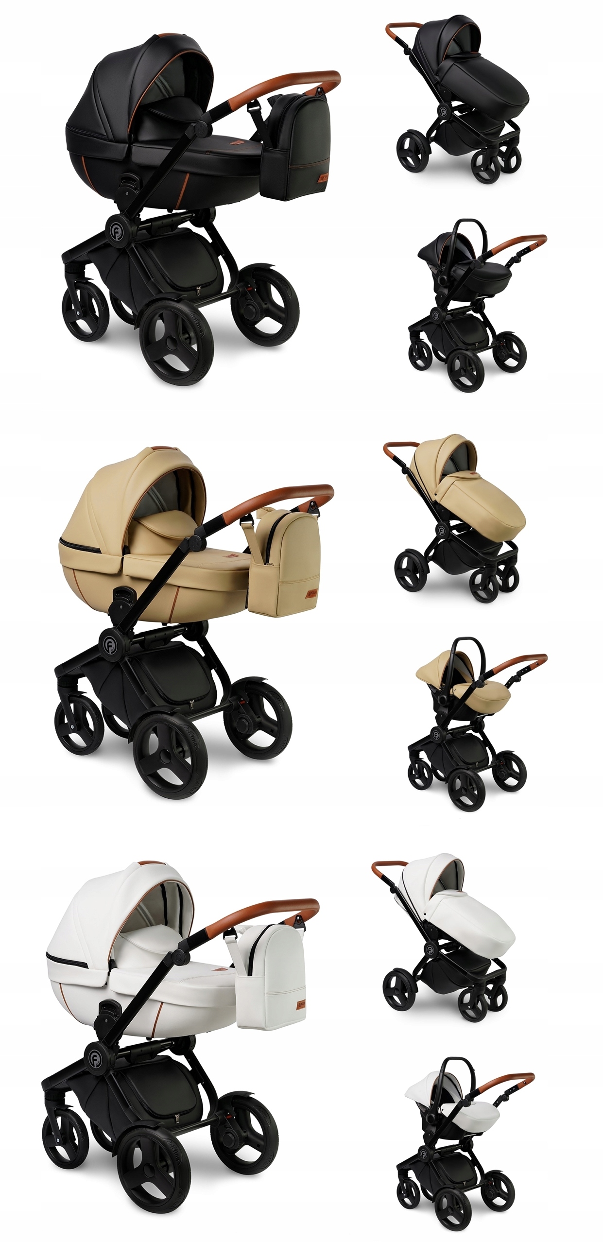 WÓZEK DZIECIĘCY VERDI FUTURO 3W1 CUBA BLACK Zestaw 3w1