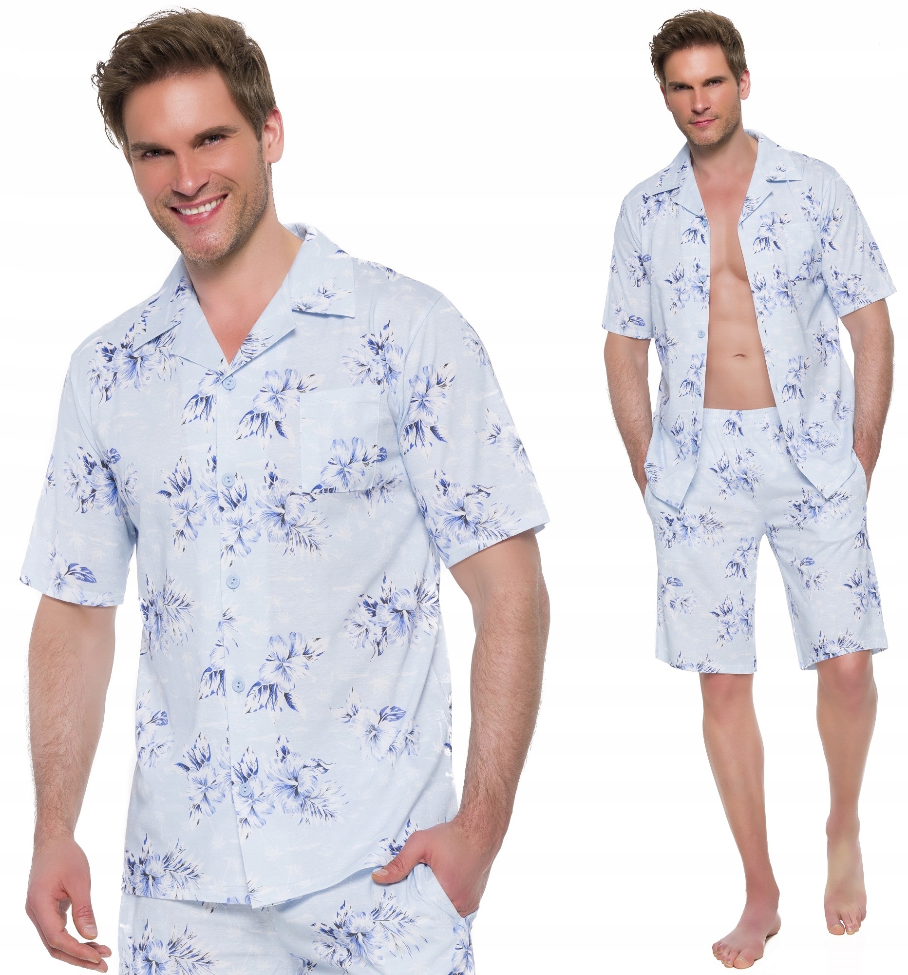 HAWAJSKA ROZPINANA BAWEŁNIANA PIŻAMA MĘSKA XXL