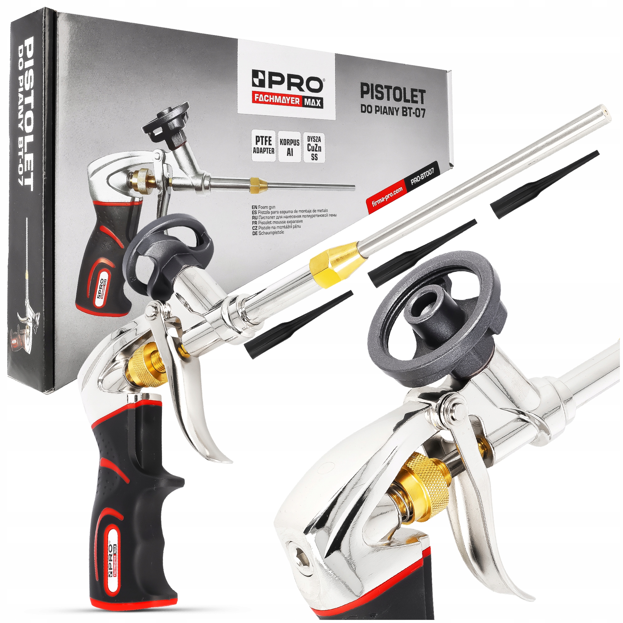 Pistole Na Pěnu Montážního Lepidla Kovová teflonová Pro Regulace