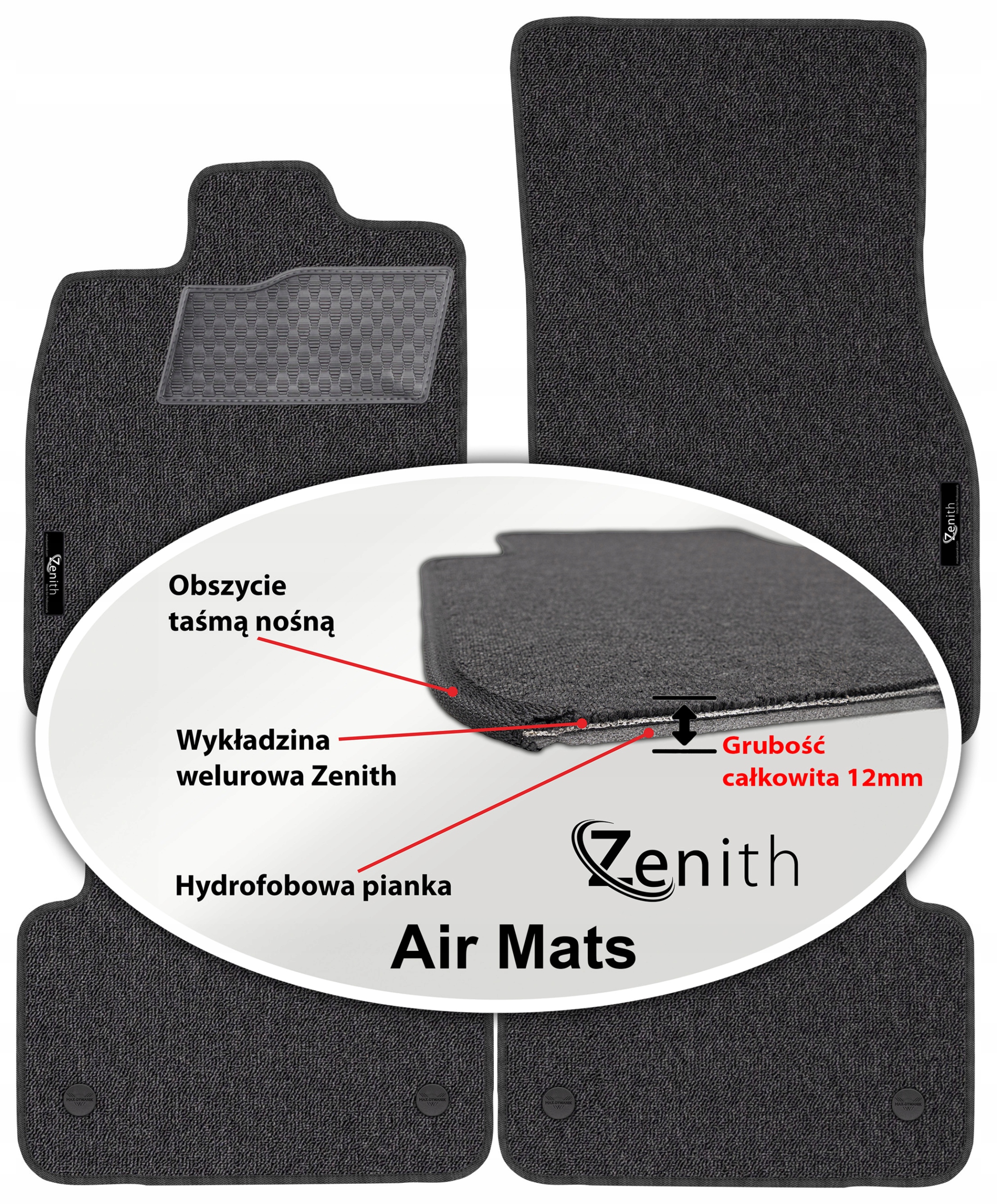 Jaguar Xf I Fl 2WD 2012-2015 Velúrové koberčeky do auta Zenith Air Mats