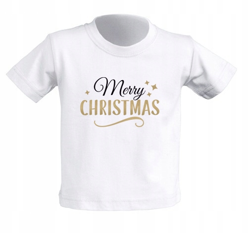 

Koszulka biała nadruk napis Merry Christmas 2 lata
