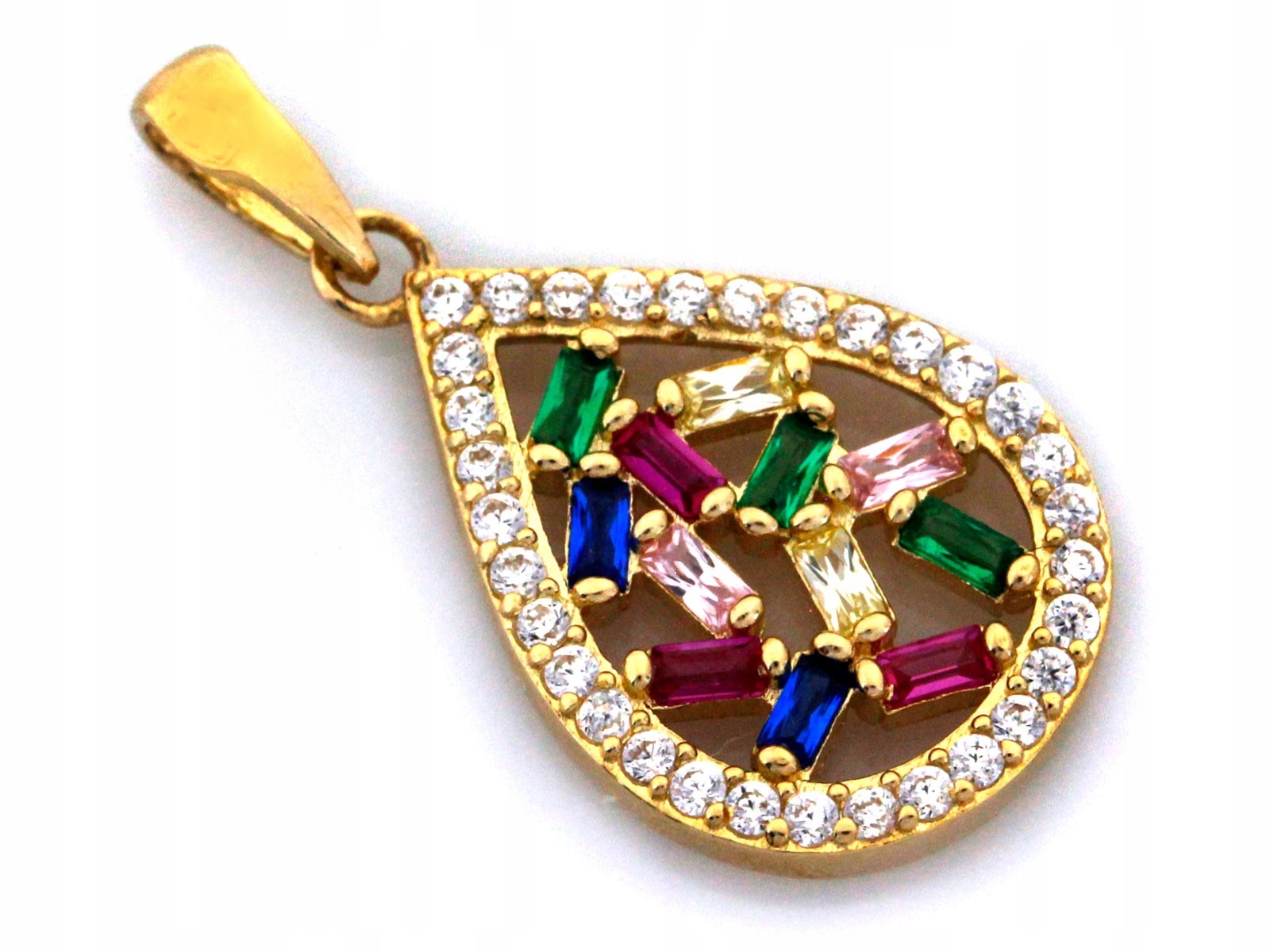 Zlatý přívěsek 585 kapka zdobený zirkony 0.99g 14k zlato jako dárek