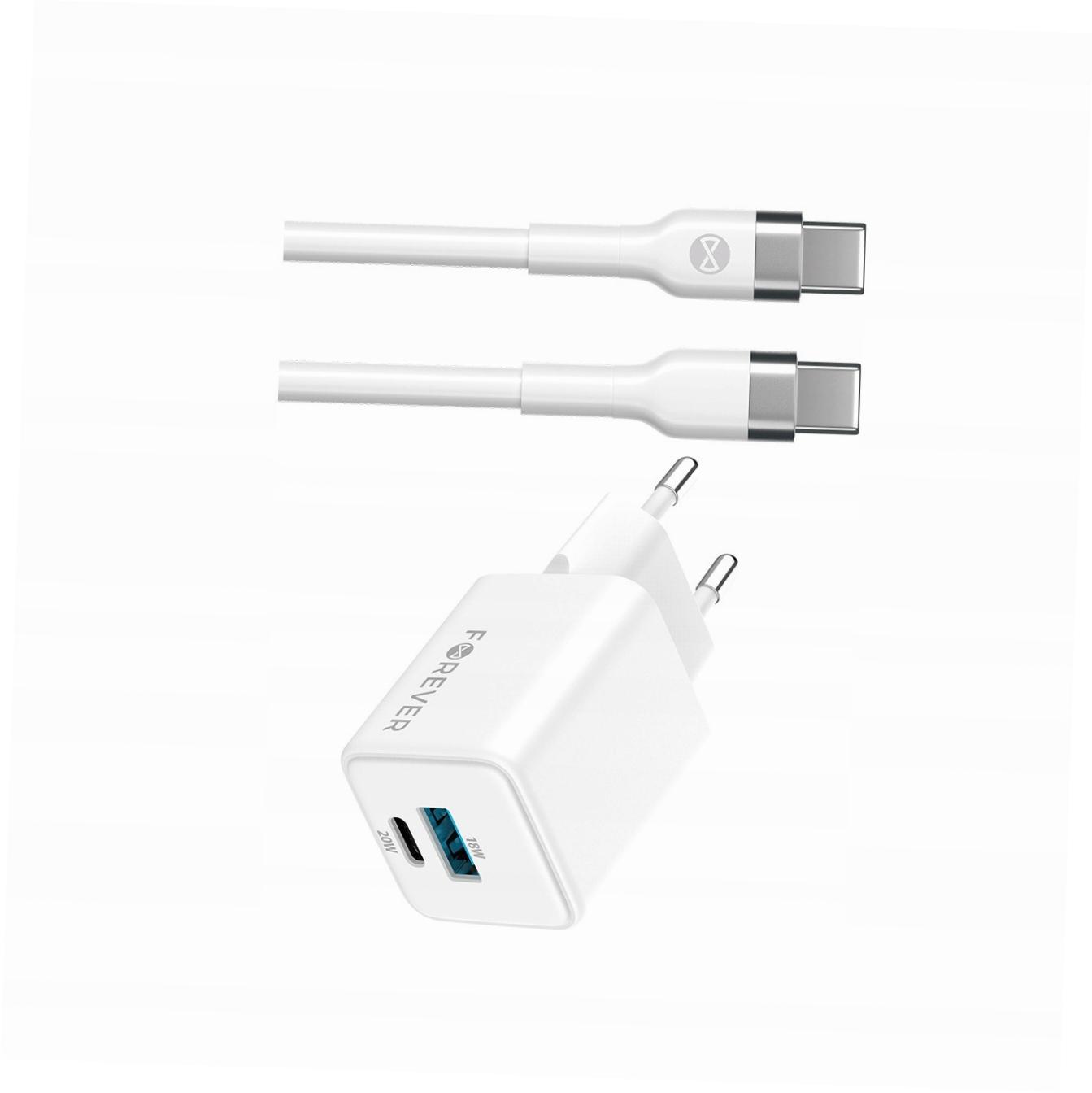 Szybka ładowarka GaN 20W Usb i Usb-c z kablem do Samsung Galaxy S21 5G