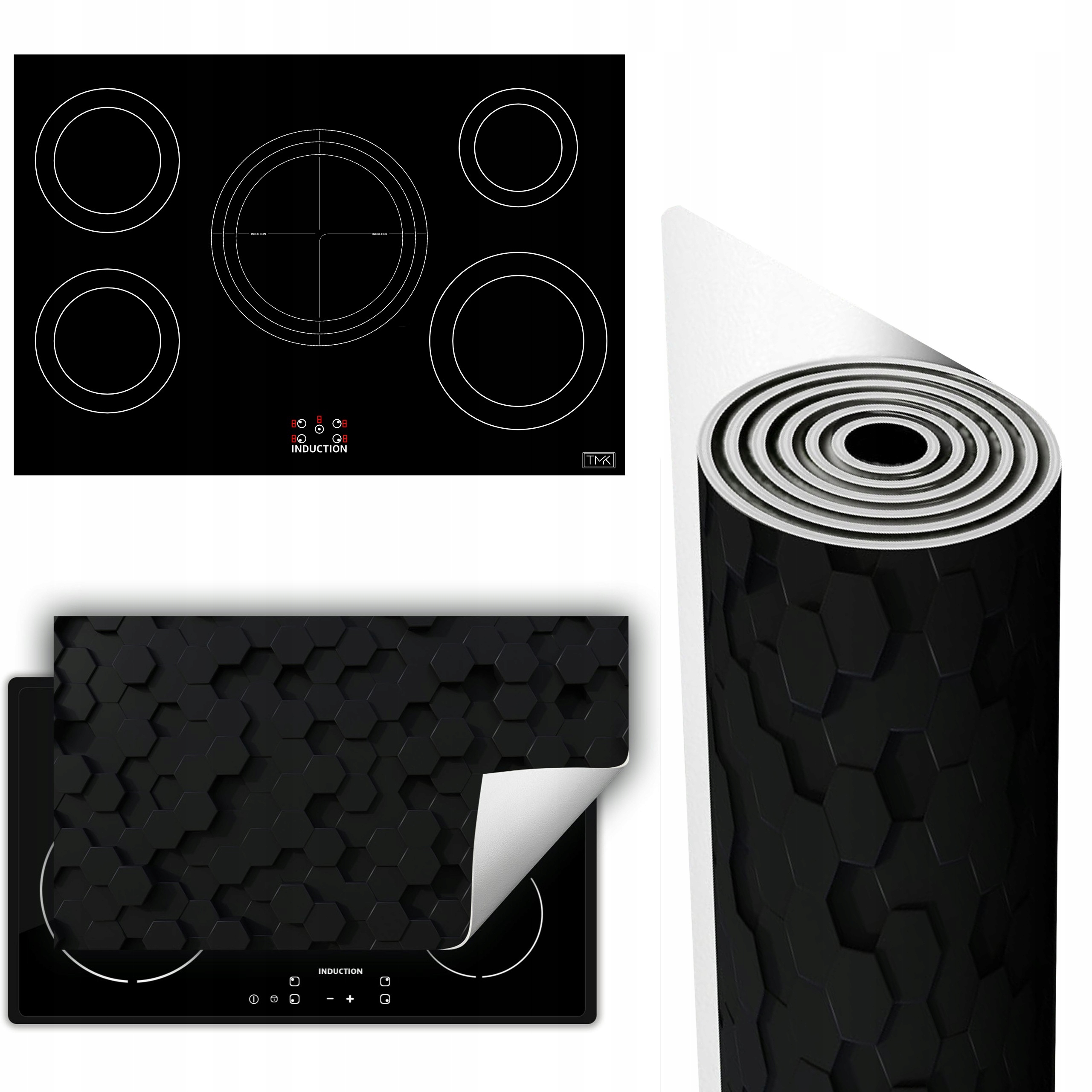 Vinylová Podložka Ochrana Kuchyňské Desky 90x52 černá 3D