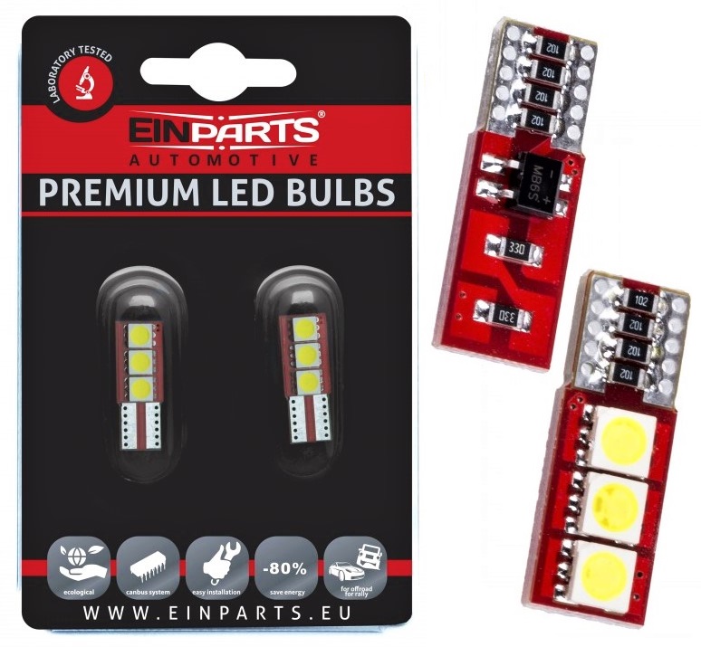 

Żarówki W5W Diody Led Canbus T10 Postojówki 3SMD