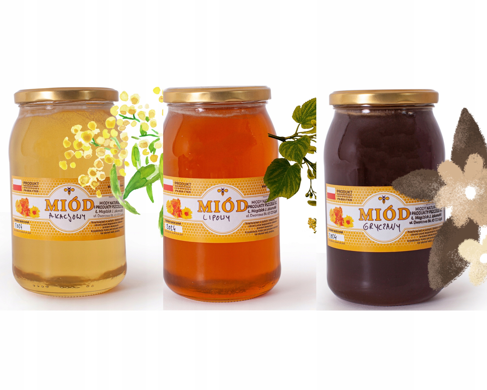 Levně Sada medů Akáciová, Lipová a Pohanková 3 x 1 kg