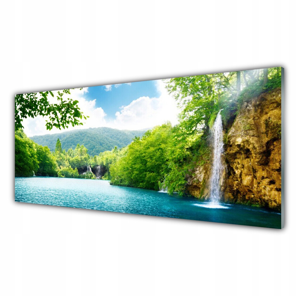 

Fotoobraz akryl 125x50 cm Wodospad Jezioro Natura