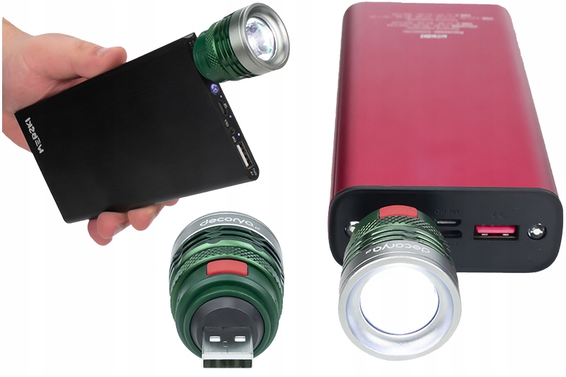 Mini Latarka pod USB Zoom Taktyczna Podręczna Rodzaj miniaturowa