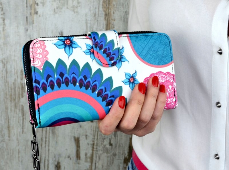 PORTFEL DAMSKI DUŻY PODWÓJNY PORTMONETKA ZAMEK Model 68228