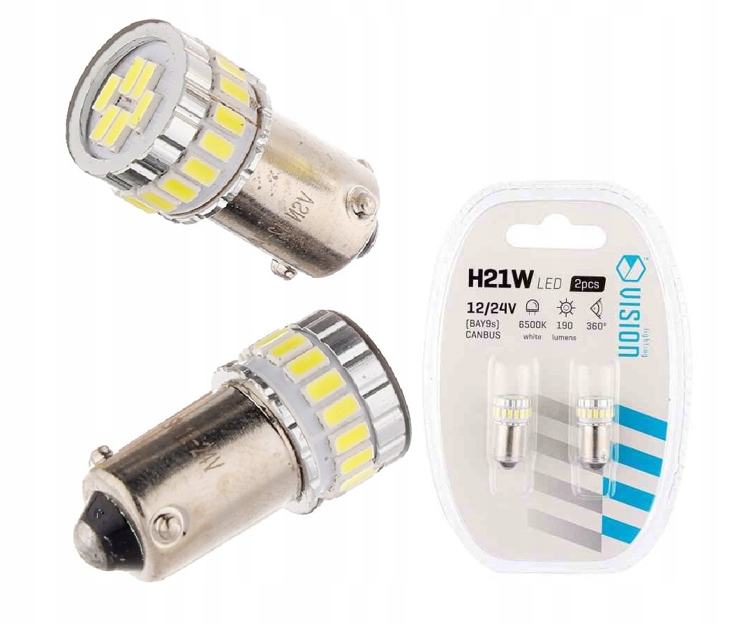 ŻARÓWKI H21W BAY9s MOCNE BIAŁE 360° LED -- CANBUS 58244 za 35 zł z  Białystok -  - (13110648632)