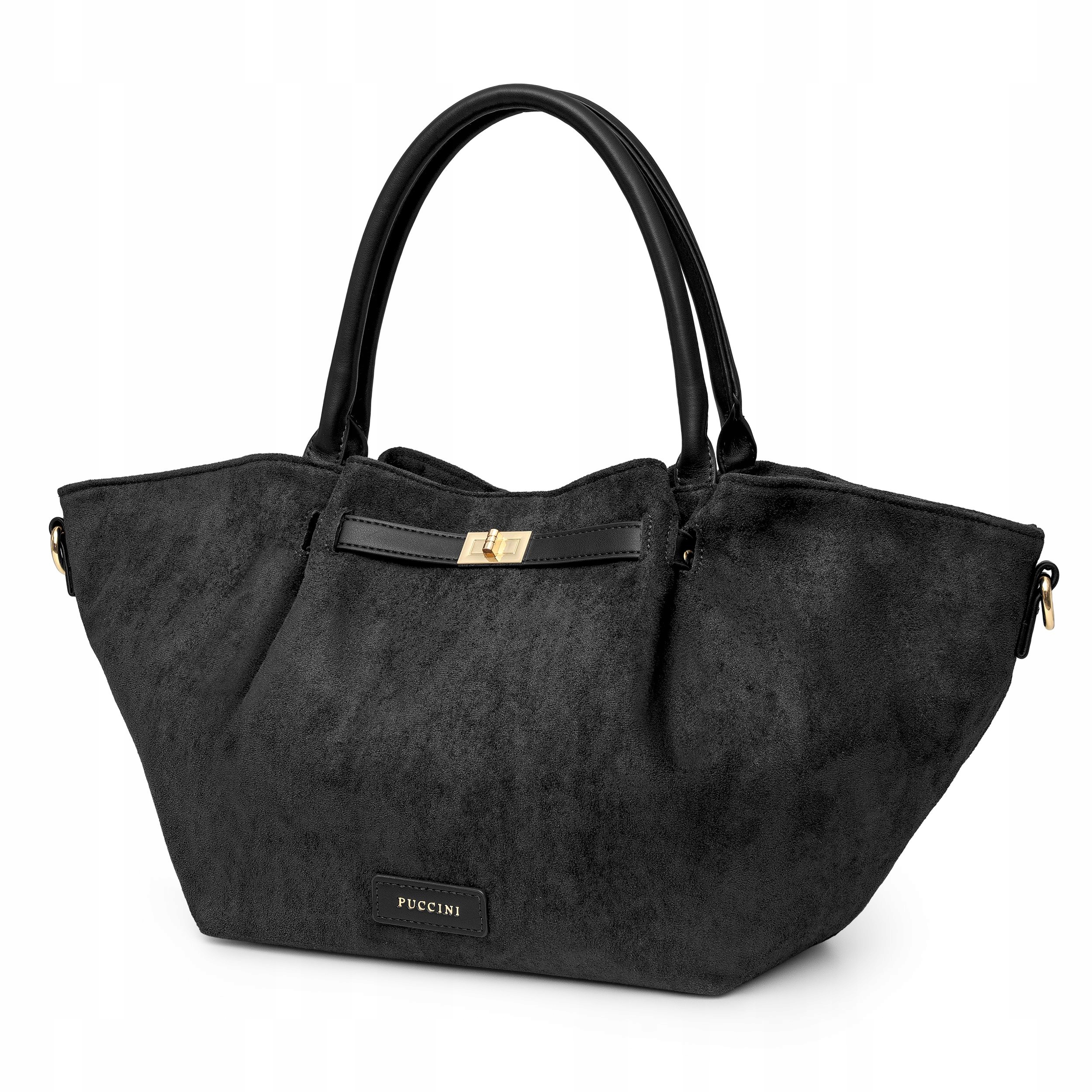 Dámská kabelka z ekologického semiše, černá