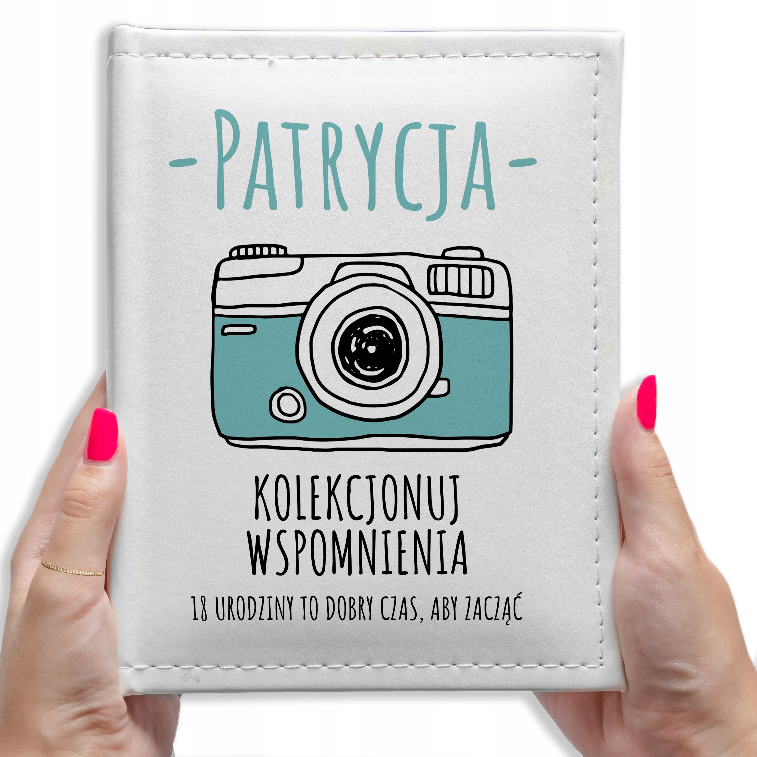 ALBUM EKO SKÓRA SZYTY INSTAX ALBUM PREZENT NA 18 URODZINY PERSONALIZOWANY