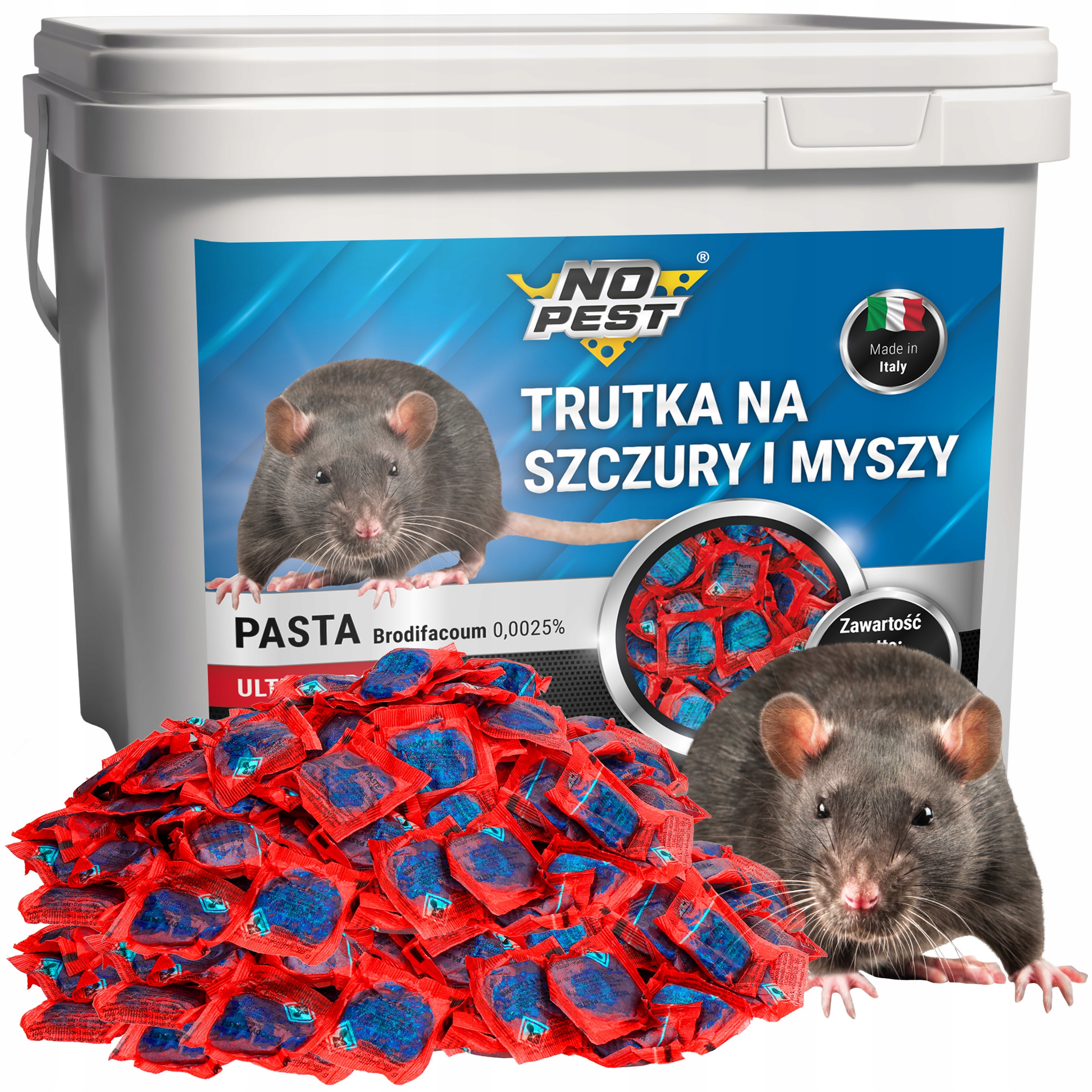 Silna Pasta Trutka Środek Trucizna Na Szczury Myszy Gryzonie No Pest 5KG