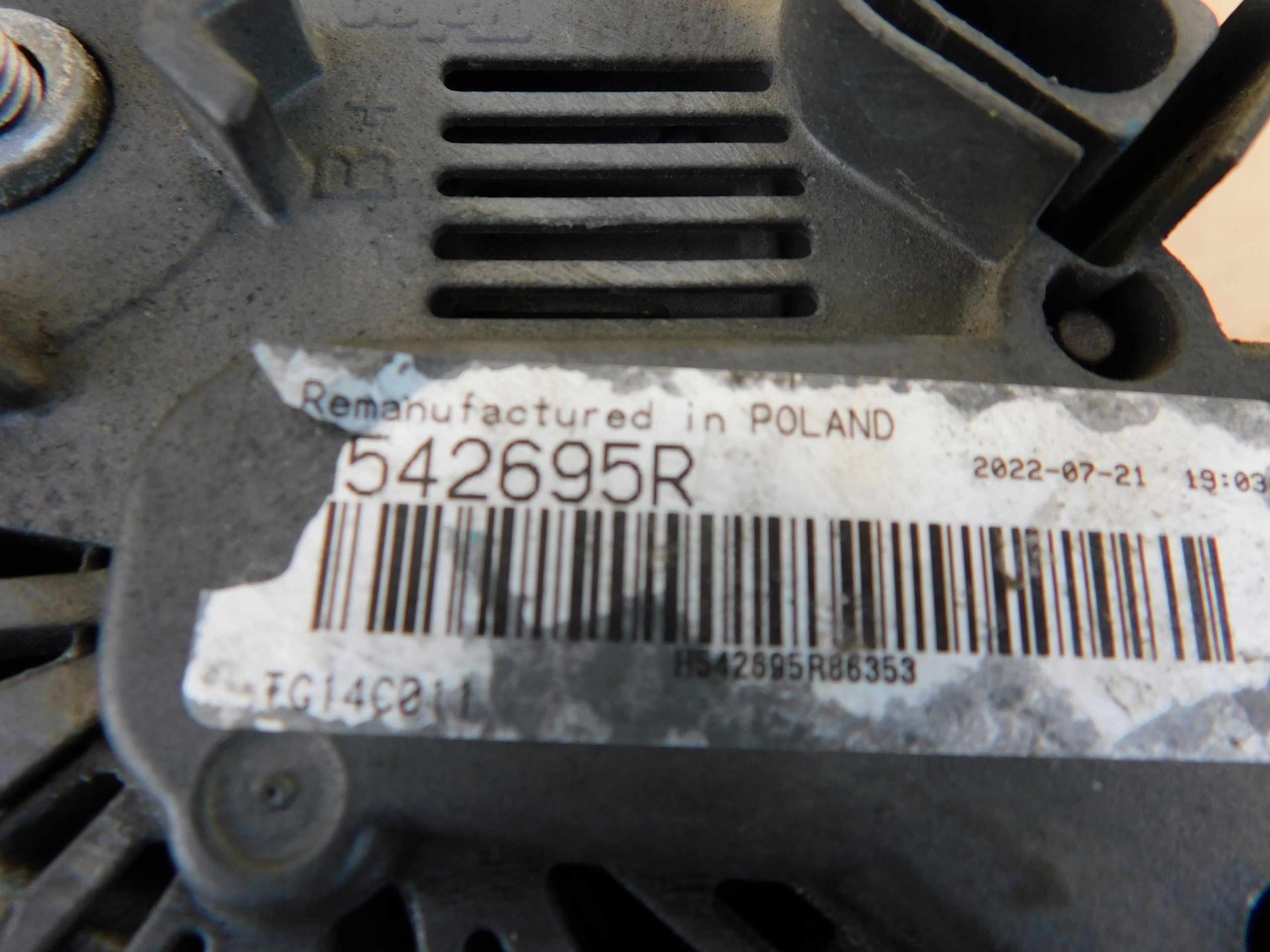 VW Crafter 2.0 alternator Valeo BARDZO DOBRY 542695R