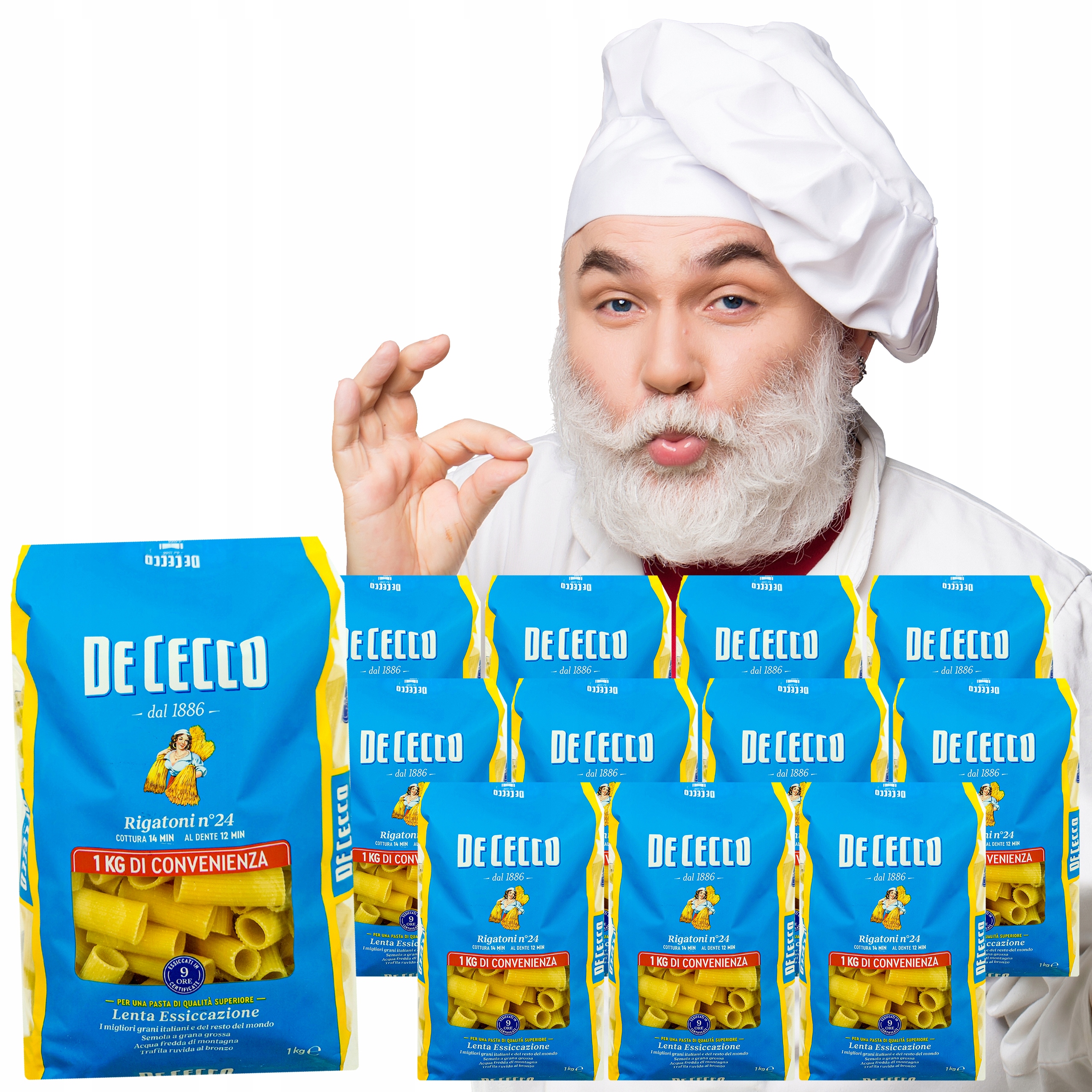 Levně Těstoviny De Cecco Rigatoni 12X1KG