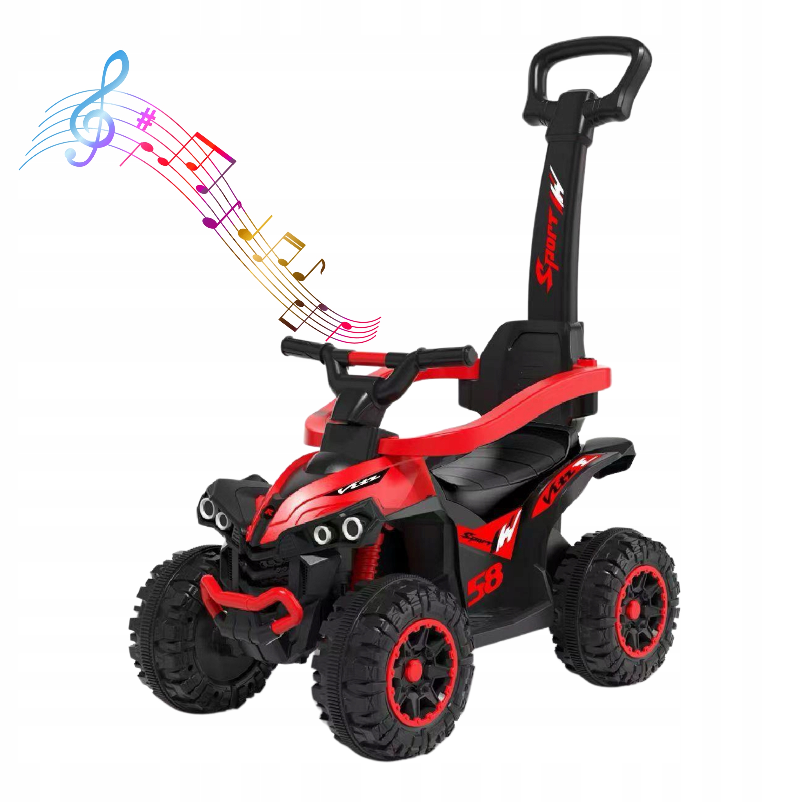 Baby MIX Quad Pojazd Jeździk Z Rączką czerowny 54950