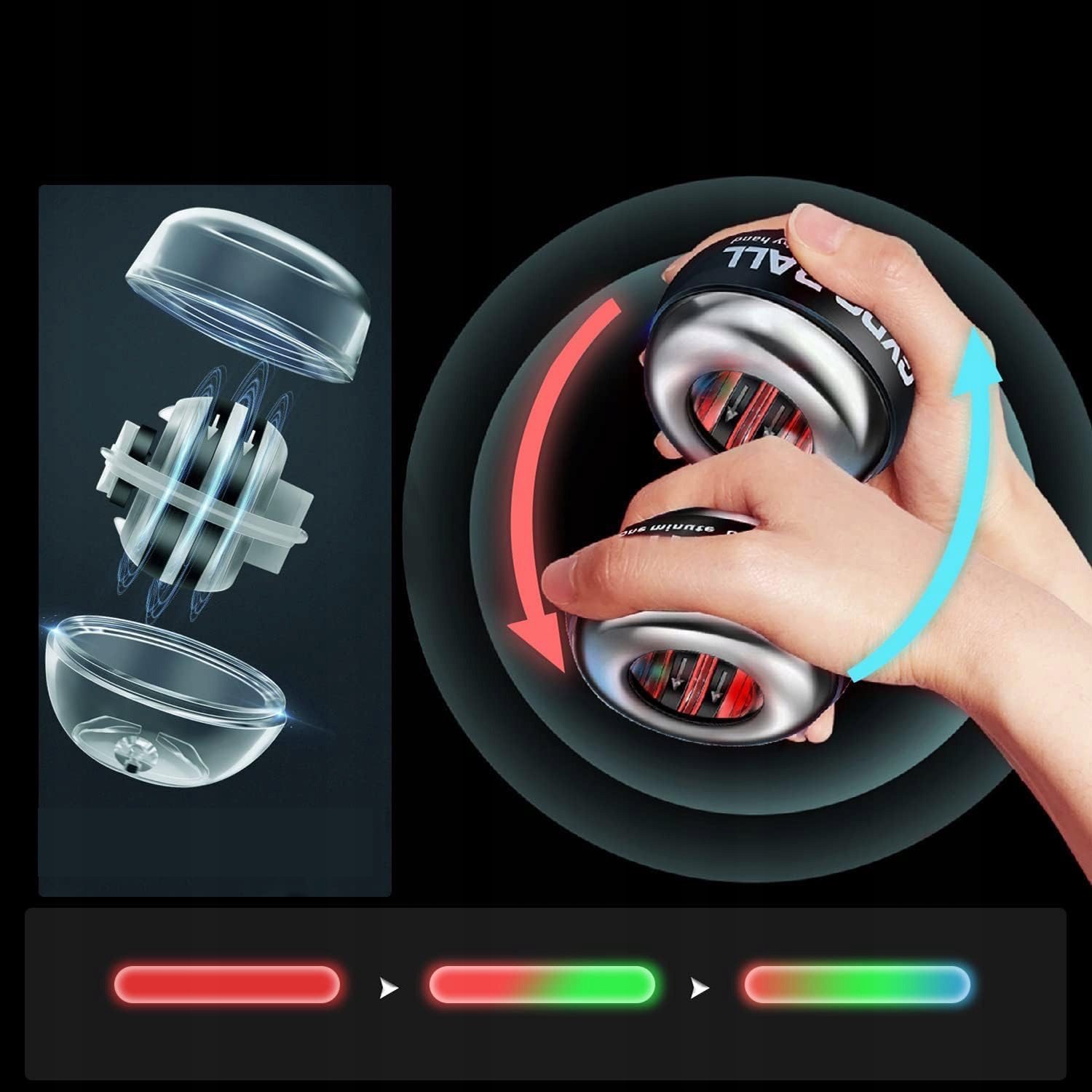 POWERBALL KULA ŻYROSKOPOWA ĆWICZEŃ NADGARSTKA Model ZREE WH-019-GZCD