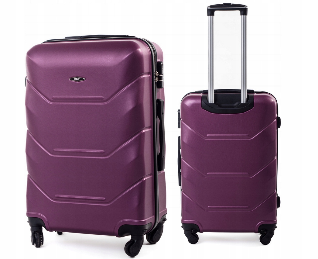 Walizka Średnia Podróżna Rgl Abs 55L Bagaż Rejestrowany Fioletowy Śliwka