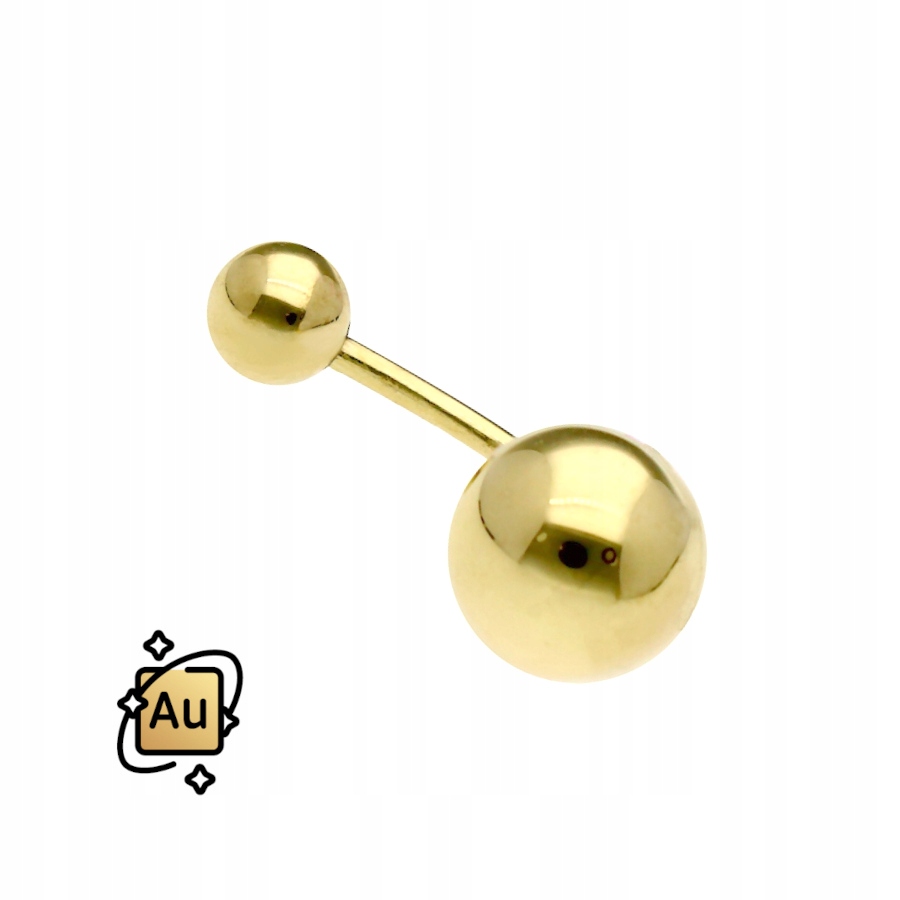 Piercing Do Pupíku ze 14K Zlata Au 585 1/12/7+4 mm