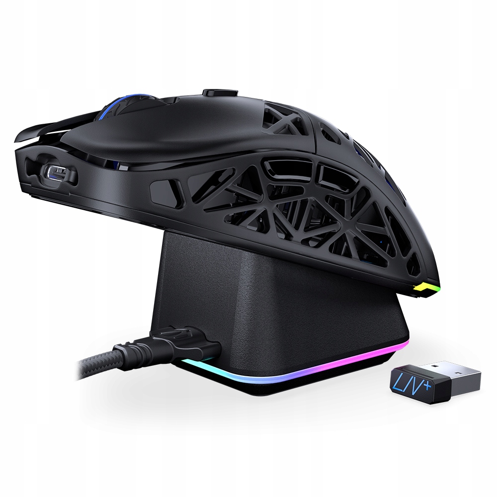 Myszka bezprzewodowa Endorfy LIV Plus Wireless, stacja ładująca, Rgb