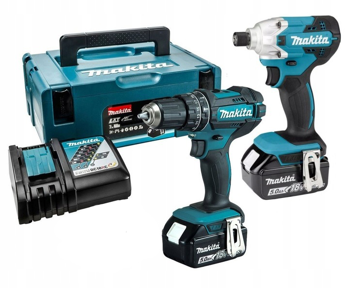 Zestaw Makita 18V Wkrętarka DDF482 Zakrętarka DTD156 DLX2339JX1 2X 5AH