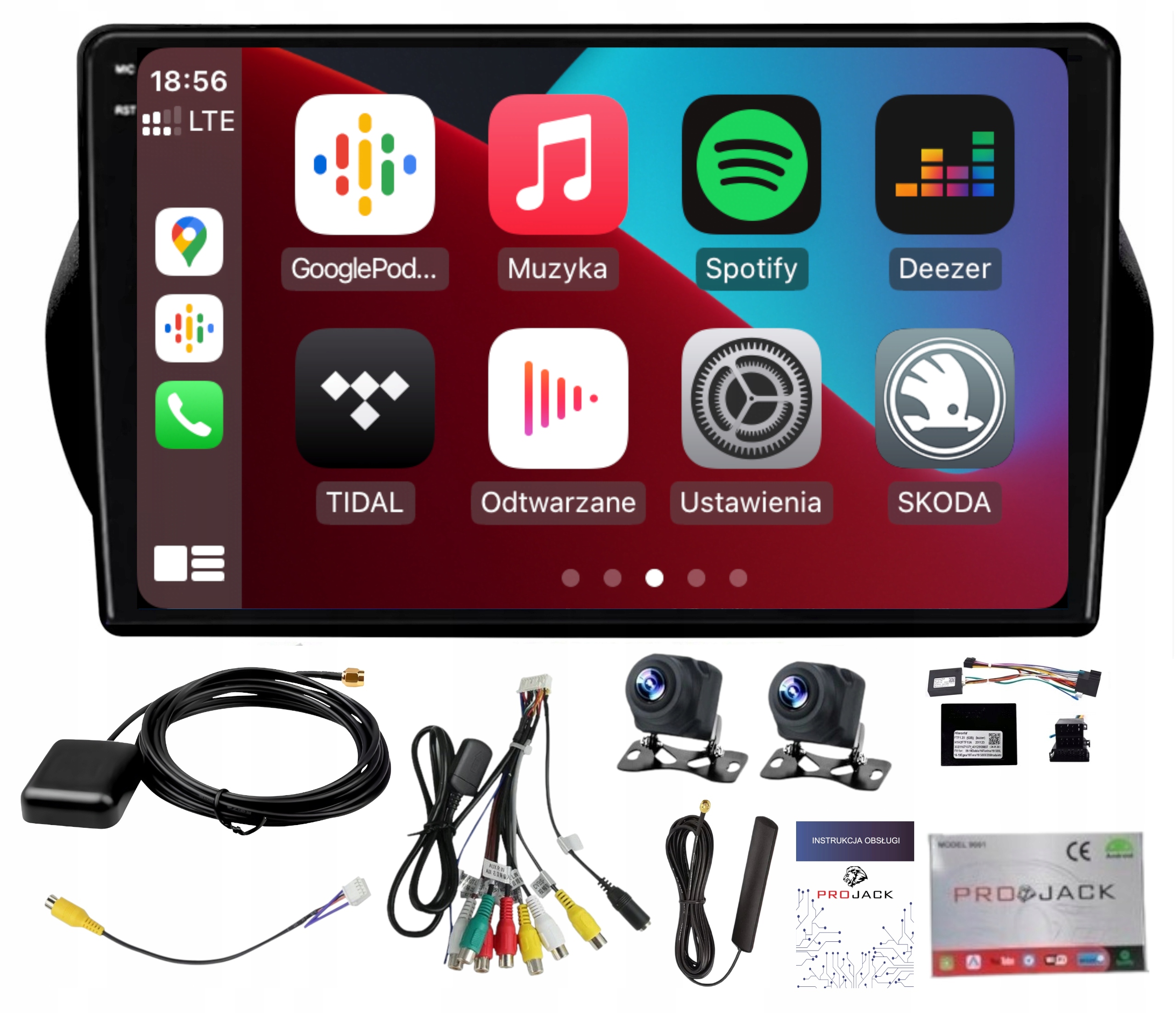 Rádio Navigácia Android Carplay Bt Fiat Qubo 2008-2017 4GB 64GB Sim
