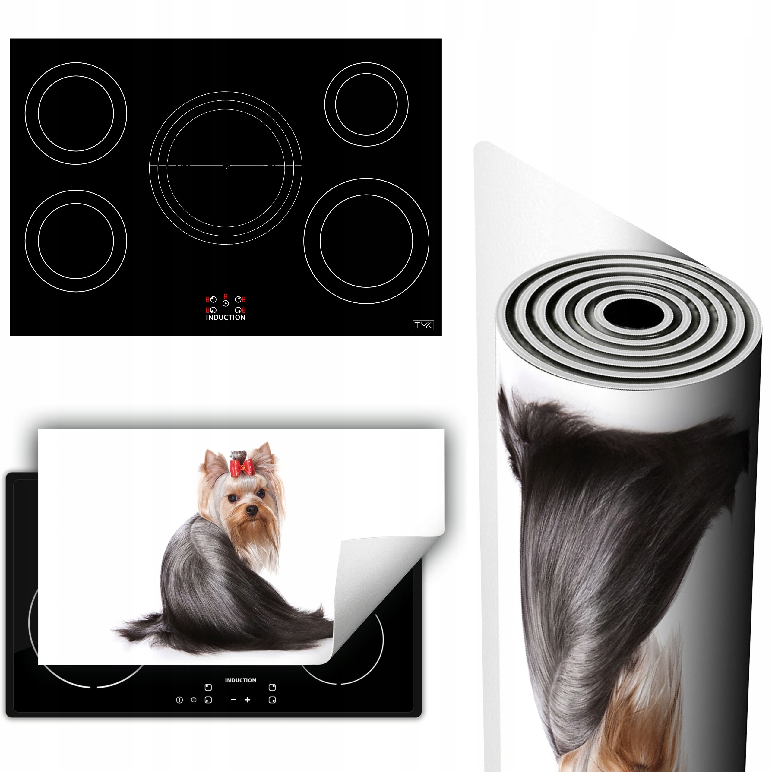 Vinylová Podložka Ochrana Kuchyňské Desky 90x52 bílá pes