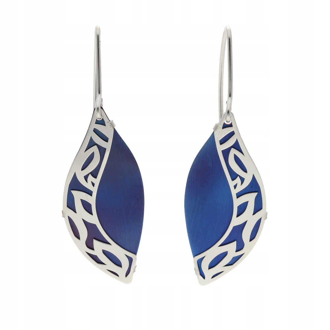 Náušnice s titanovým stříbro, rhodiované