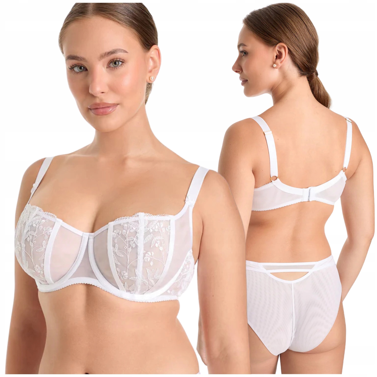 Podprsenka balkonetka měkká podprsenka soft bílá Ewa Bień Fiora B136 65F