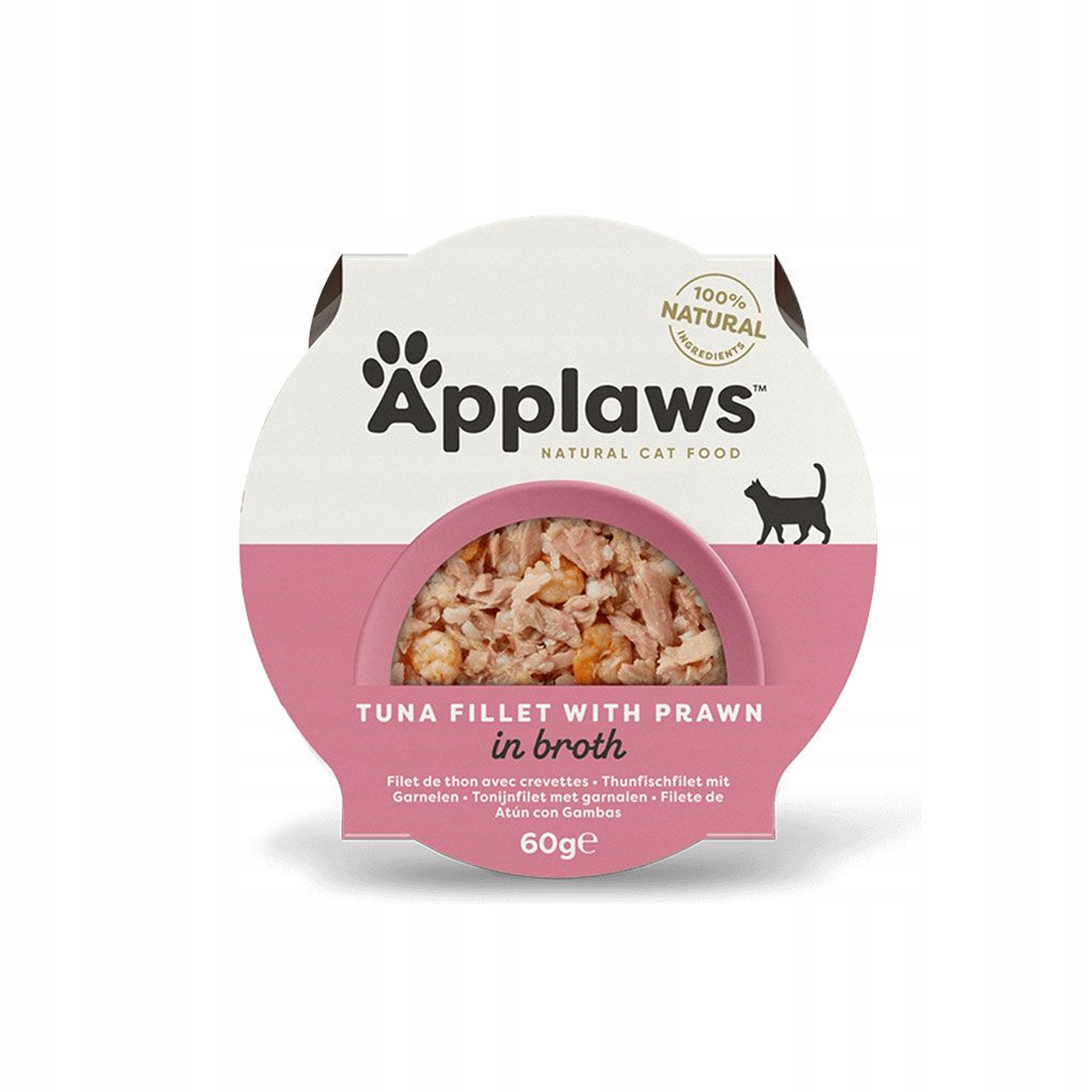 Levně Applaws Premium Mokré krmivo pro kočky adult 100% tuňák Kreveta 12x60g