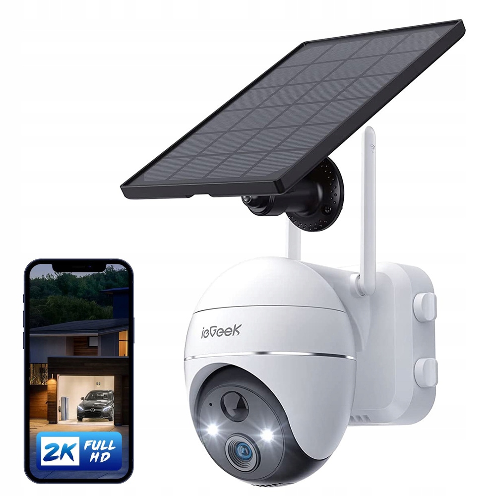 Solární Wifi Kamera 2K 3MPX Smart Venkovní Otočná Ip Bezdrátová