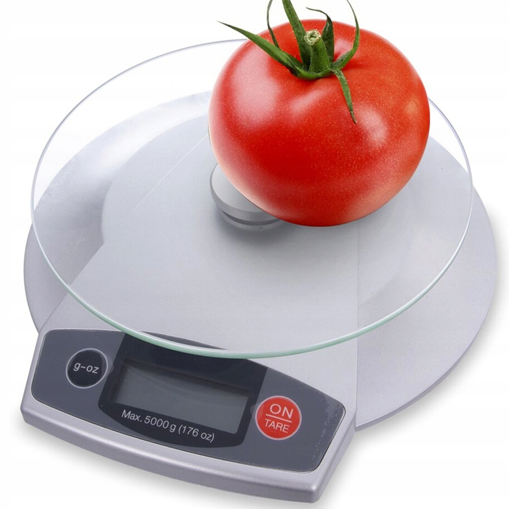 Elektronická skleněná kuchyňská váha 5 kg