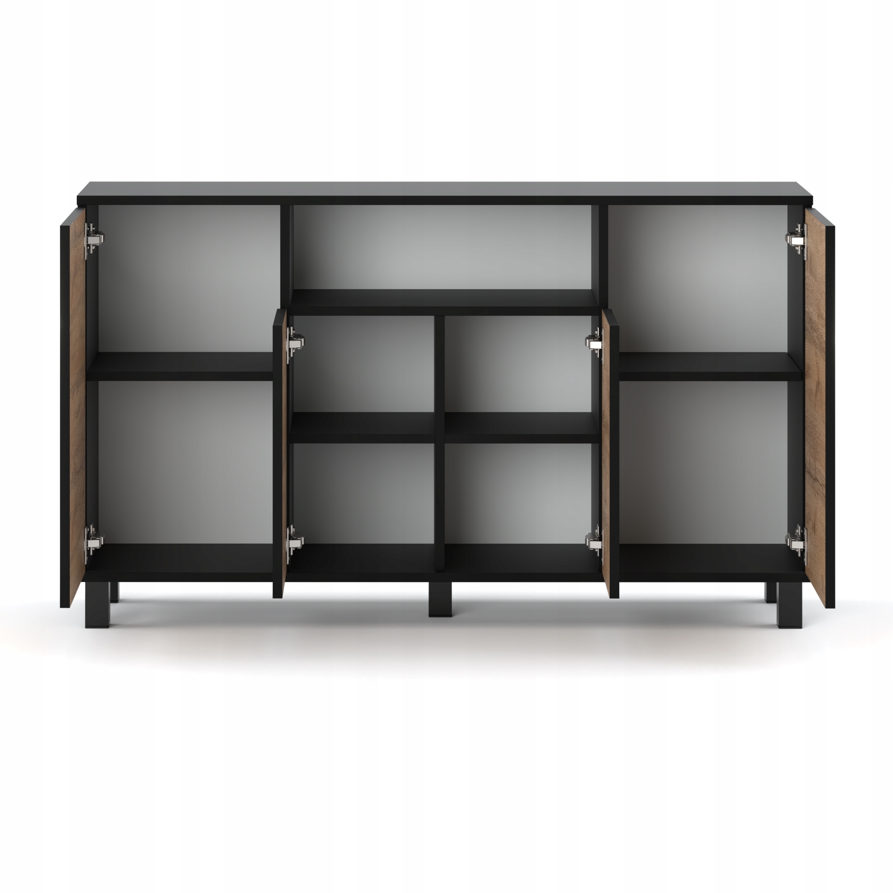 DUŻA KOMODA CZARNA DĄB WOTAN DĘBOWA 140 CM| SZAFKA RTV | MEBLE DO SALONU Kod producenta KOMODA CZARNA DĄB WOTAN DĘBOWA 140 CM SZAFKA