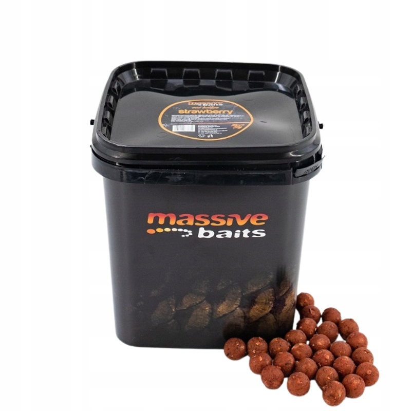 Massive Baits Kulki zanętowe w wiaderku Eco Boilies Strawberry 18mm 3kg