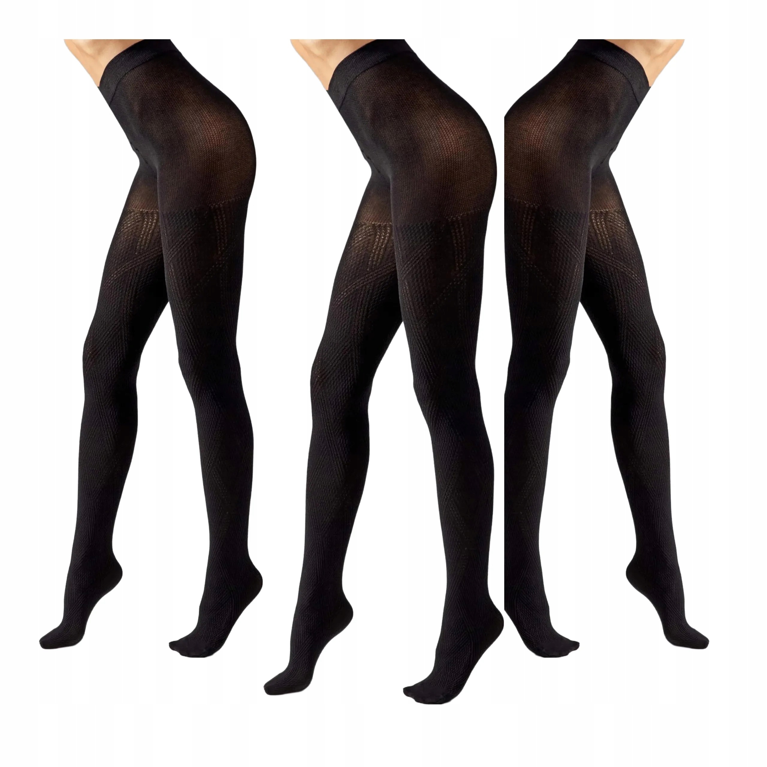 3 páry Punčocháče 120 den 1930 Rambi Cottone Legs 3x Černá 3-M