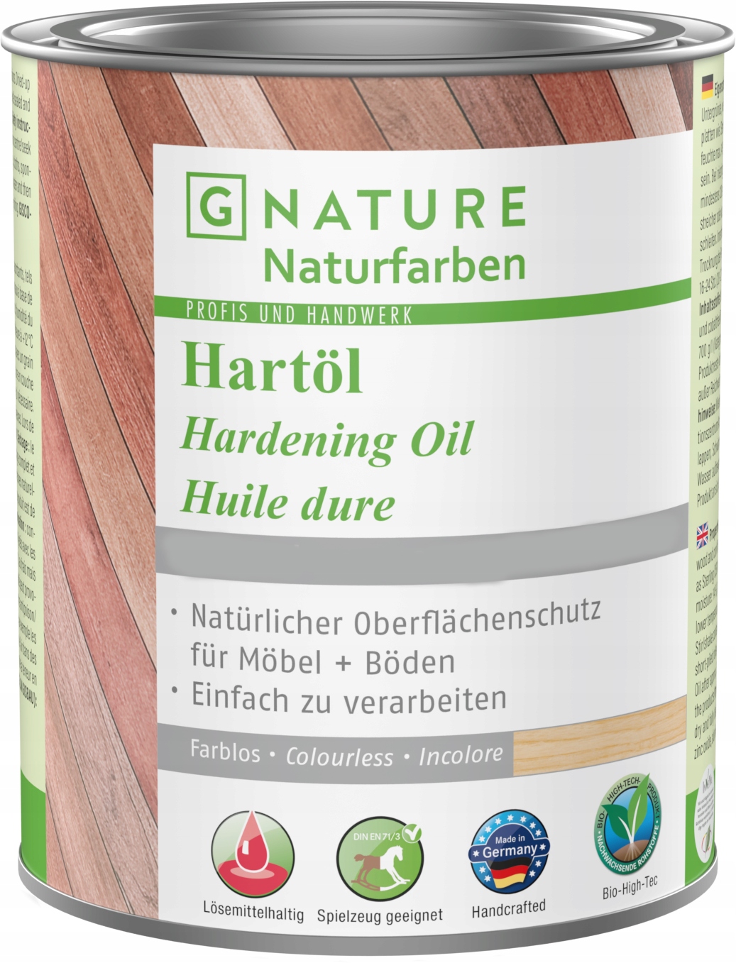 G NATURE HARTOL FARBLOS TWARDY OLEJ DO DREWNA PODŁÓG 2,5L BEZBARWNY