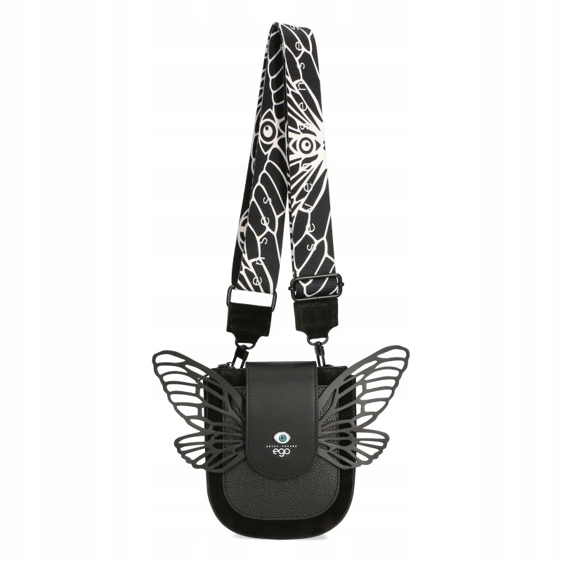 Dámská kožená kabelka Ego Mini Bosca crossbody s 2 popruhy, černá