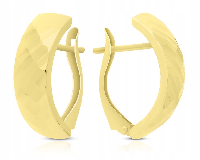 Náušnice Zlaté 585 Anglické Zapínání Lesklé Diamantové Dámské